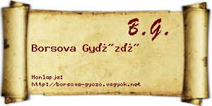 Borsova Győző névjegykártya